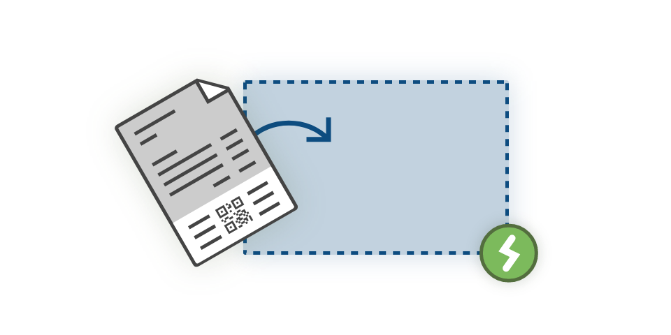 illustration Traitez les factures QR par simple glisser-déposer